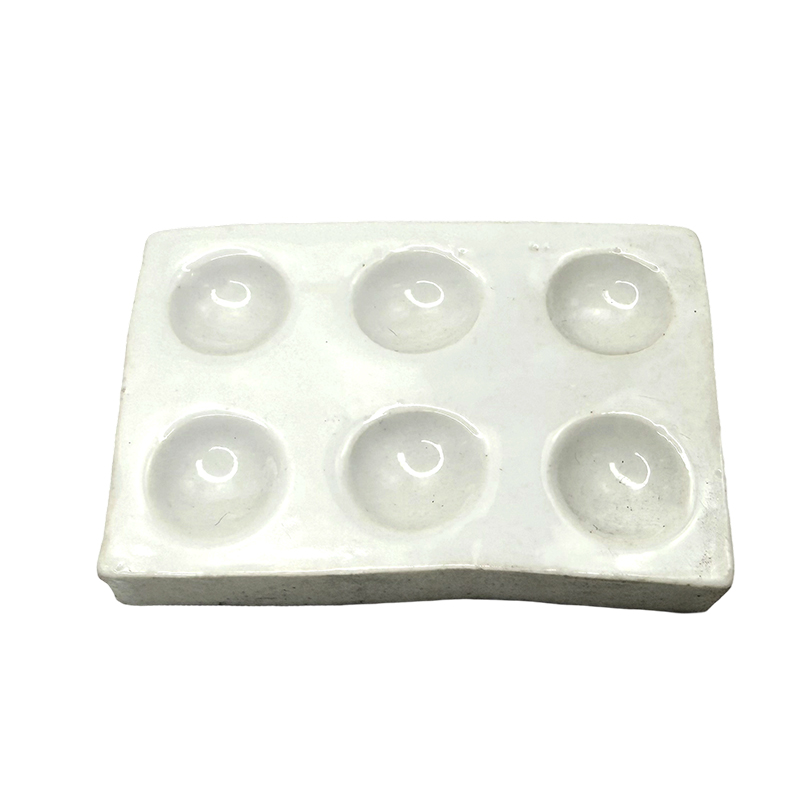Piastra di reazione in ceramica di porcellana di colore bianco a 6 fori per uso da laboratorio