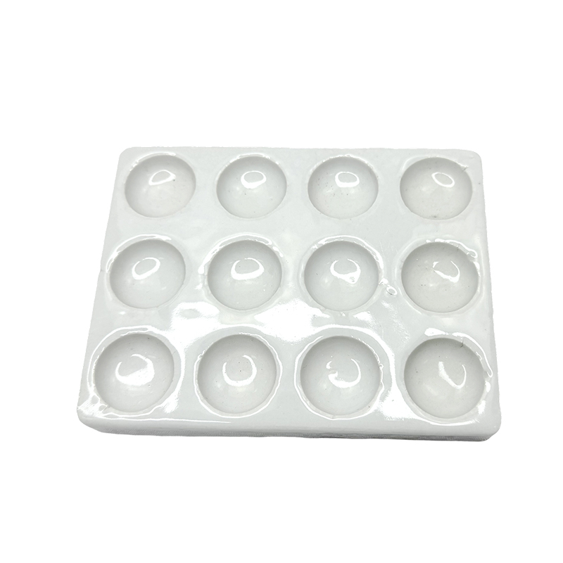 Piastra di reazione di colore bianco in ceramica porcellanata a 12 fori per uso da laboratorio