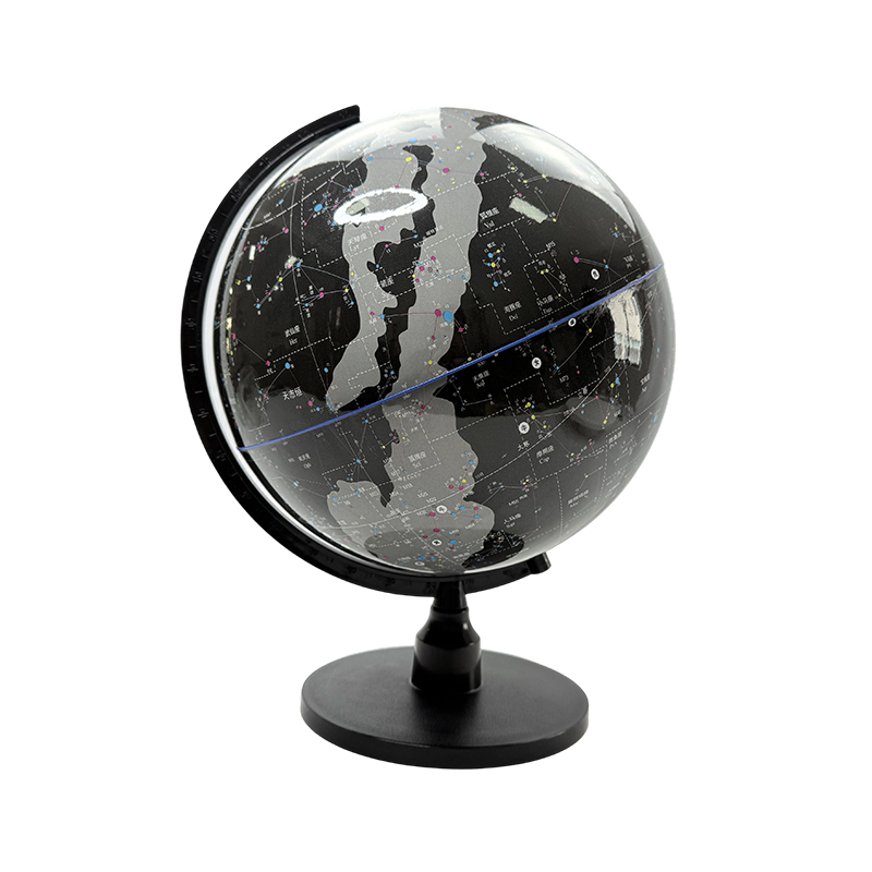 Globo celeste luminoso con stella nera