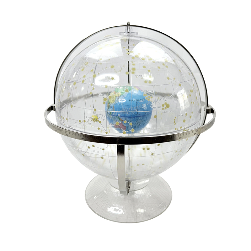 Modello di globo celeste trasparente per l'insegnamento della geografia nelle scuole medie