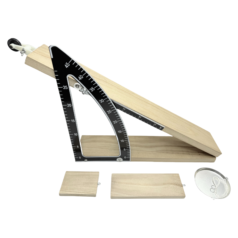 Dimostratore di meccanica di blocchi di legno del misuratore di attrito inclinato con strumenti didattici di scienze fisiche con righello angolare