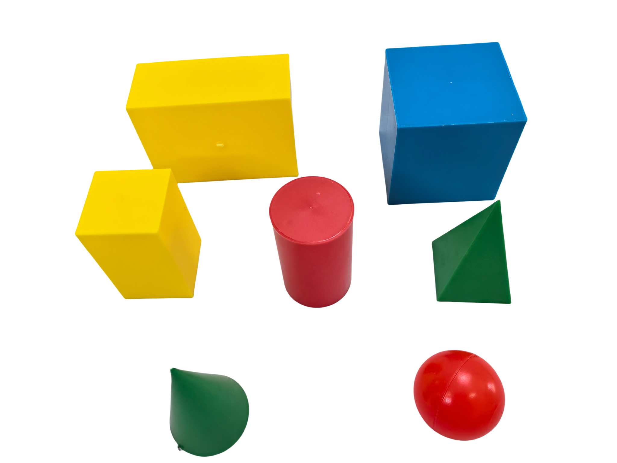 Set di modelli geometrici in plastica da 7 pezzi, blocchi di solidi geometrici, set di forme geometriche
