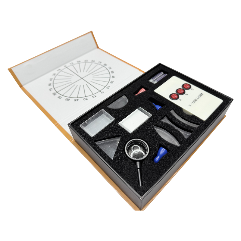 Kit ottico fisico, attrezzatura da laboratorio, set di prismi con lente concava convessa ottica, scatola di prova ottica