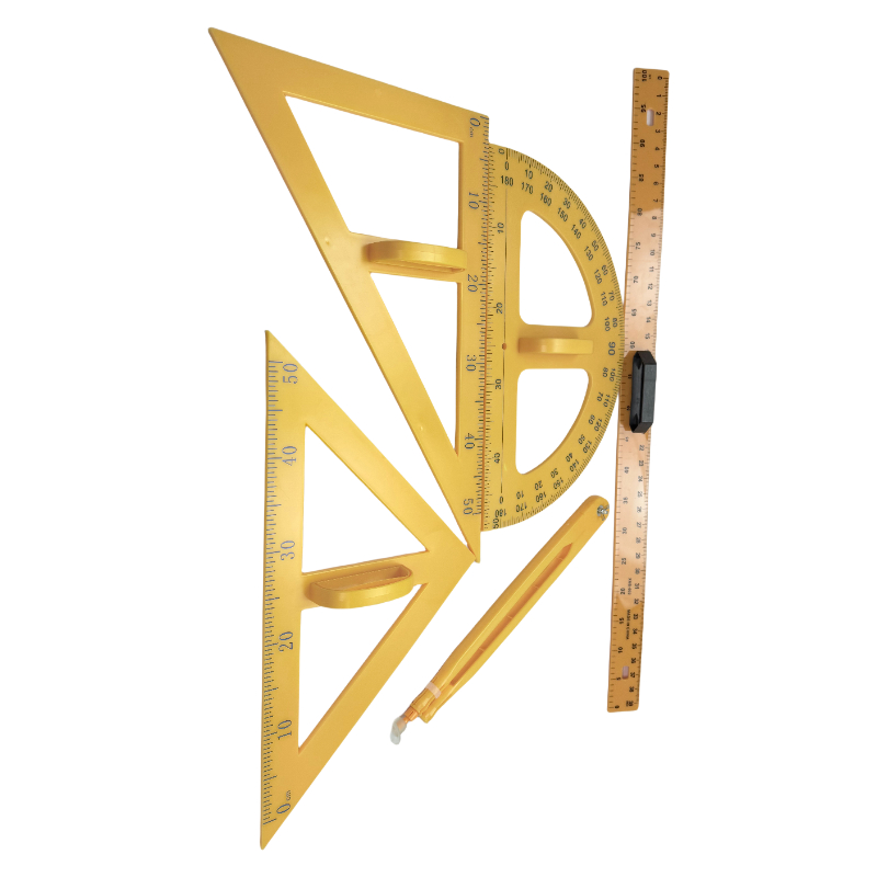Set di righelli per l'insegnamento della geometria in plastica del righello triangolare per la misurazione del corso di matematica scolastica
